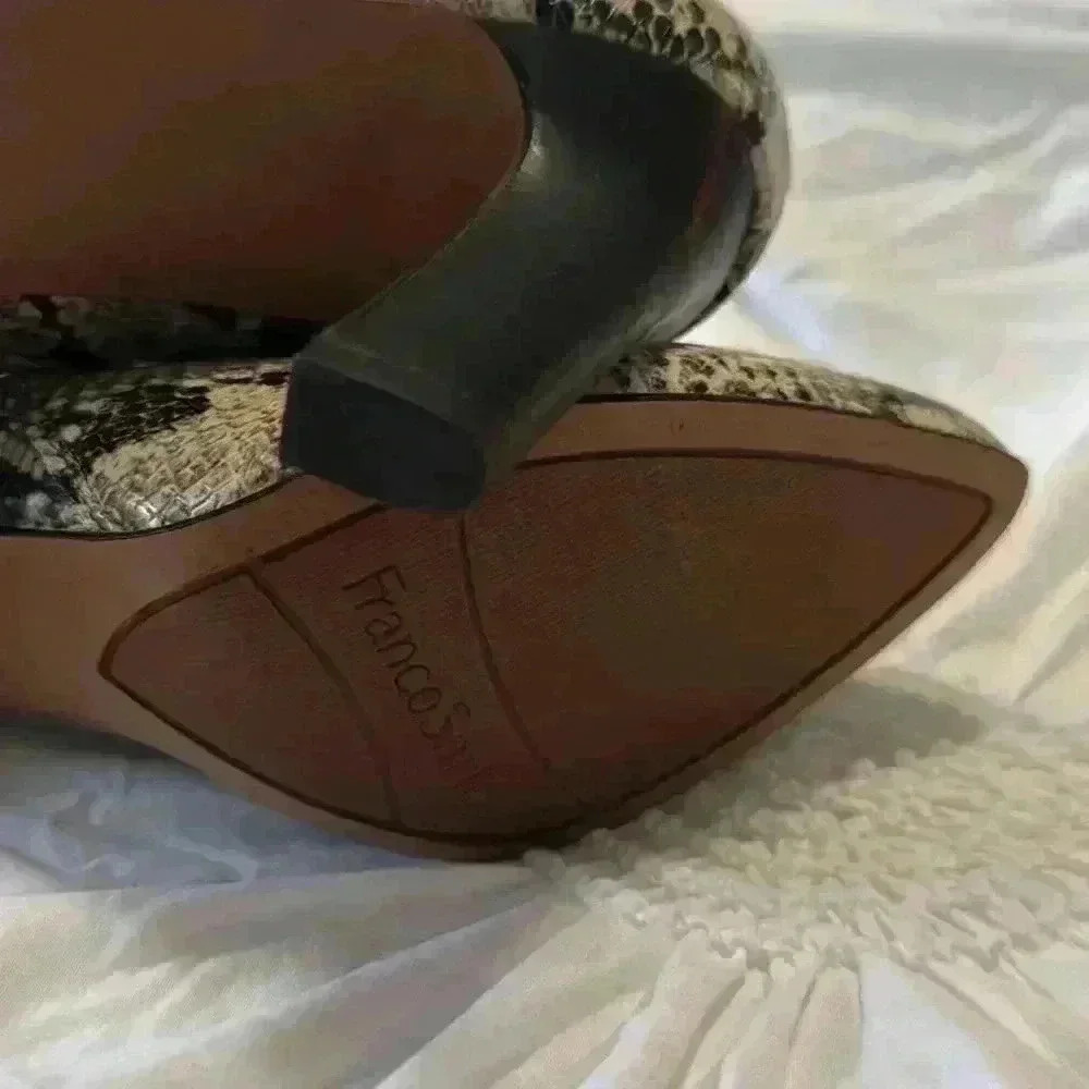 Franco Sarto Booties Snakeskin Print Size 7 - Picture 8 of 9